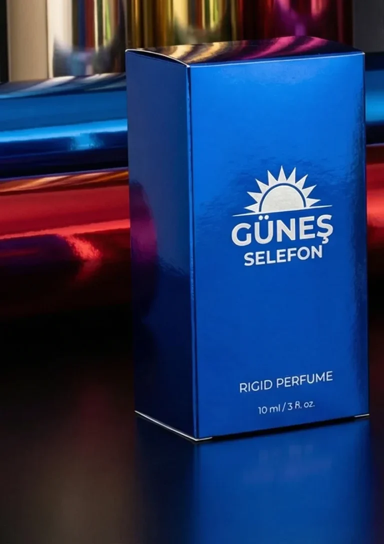 Renkli metalize film kaplanmış Güneş Selefon logolu karton kutu